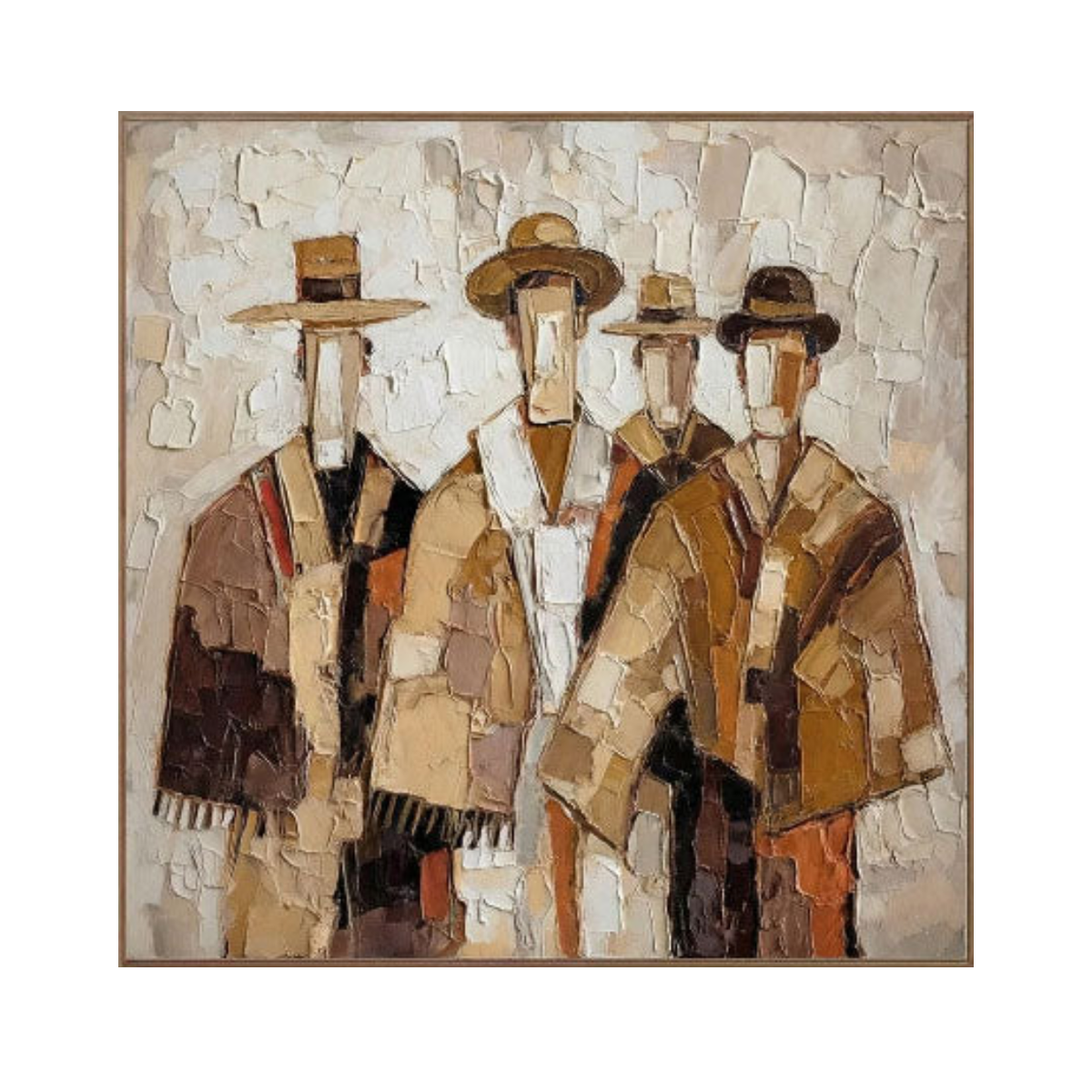 Folk Harmony – Textured Cultural Figure Art Painting