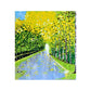 Golden Pathway Forest Landscape Painting