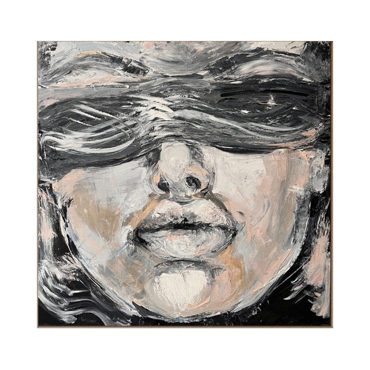 Midnight Whisper Monochrome Portrait Painting