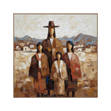 Heritage Family Portrait – Textured Cultural Figurative Painting