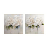 Soft Ivory Bloom Abstract Painting (Diptych) Set of 2