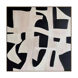 Silent Intersections Black Abstract Painting