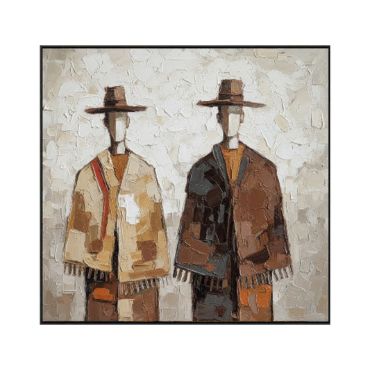 Twin Tradition – Textured Cultural Figurative Painting