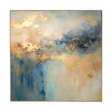 Golden Mist Blue Abstract Painting