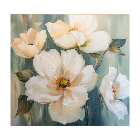 Ivory Bloom Serenity Floral Painting