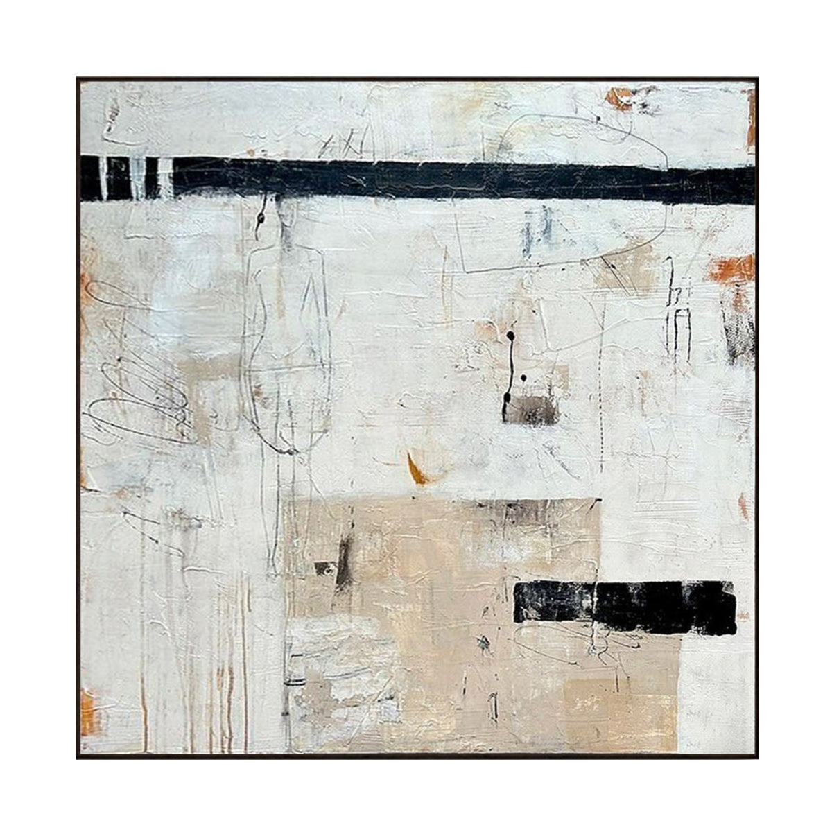 Silent Horizon Neutral Abstract Painting
