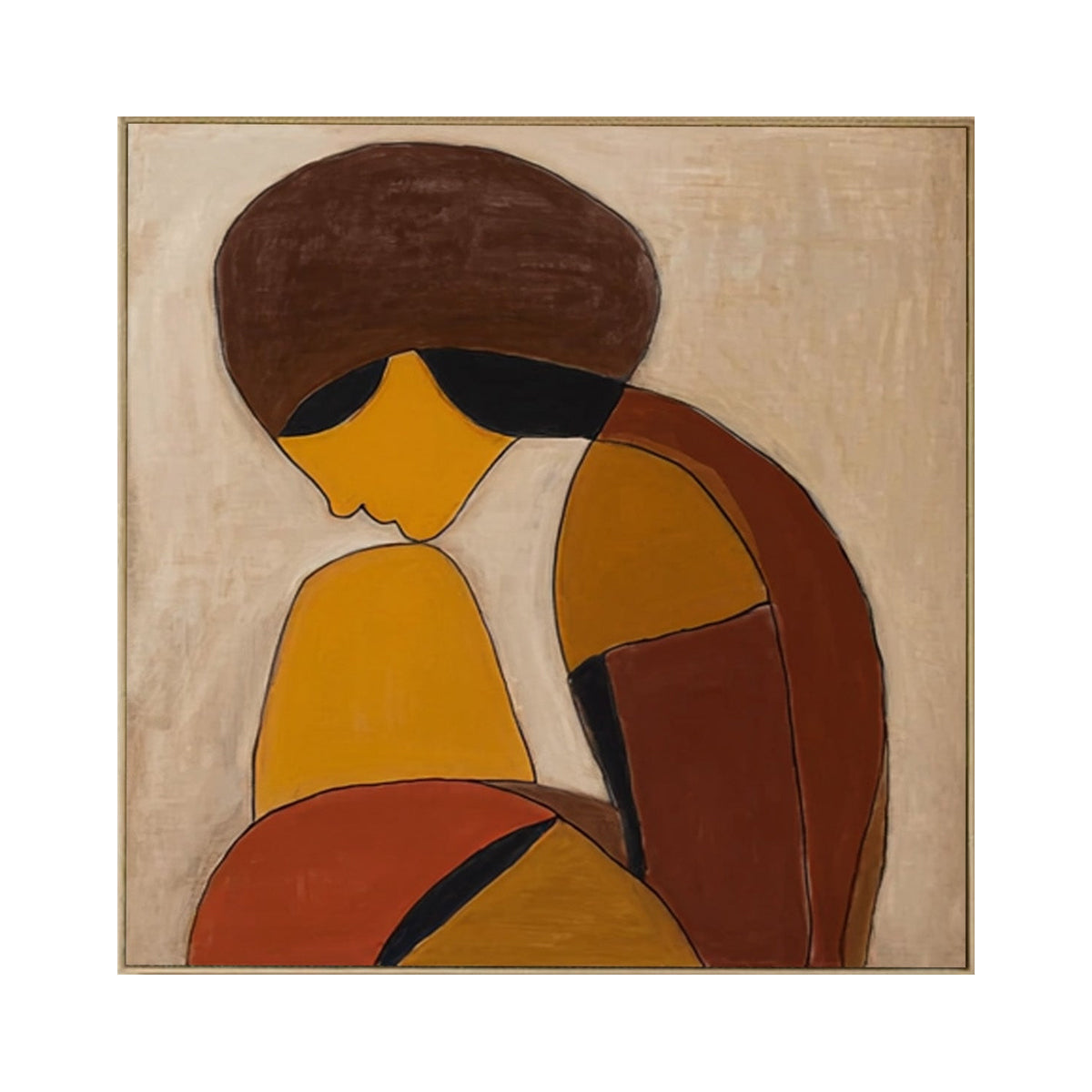 Amber Reverie Abstract Portrait Painting