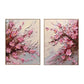 Set of 2 Soft Blush Petal Motion Floral Diptych Painting