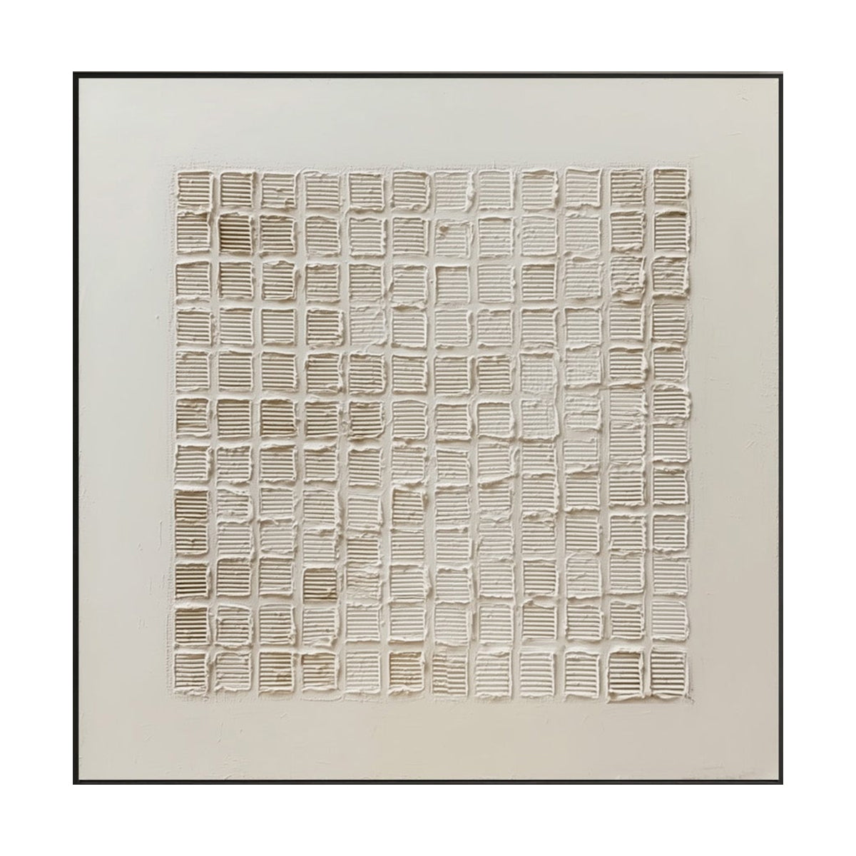 Ivory Order Grid Textured Painting