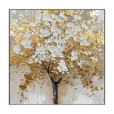 Golden Whisper Tree Abstract Painting