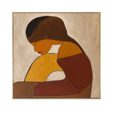 Quiet Embrace Earth-Tone Figurative Painting
