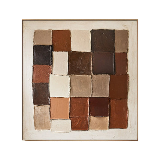 Sienna Mosaic Grid Abstract Painting