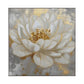 Golden Aura White Bloom Abstract Painting