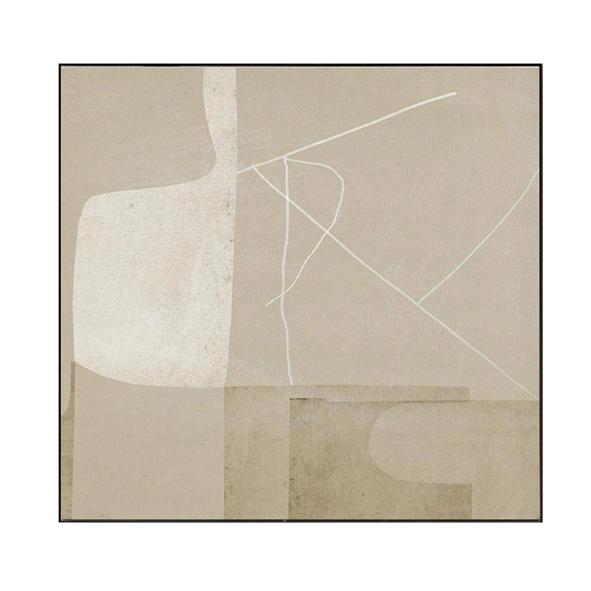 Soft Taupe Minimal Abstract Painting