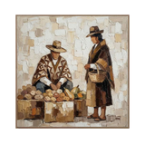 Market Day – Textured Folk Figure Art Painting