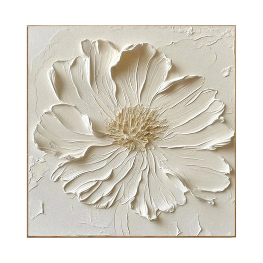 Cream Petal Serenity Floral Painting