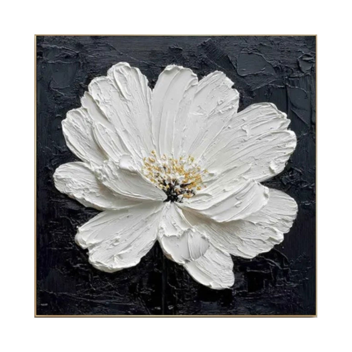 Ivory Bloom Textured Floral Painting