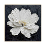 Ivory Bloom Textured Floral Painting