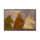 Trio Earth-Tone Horses Abstract Painting