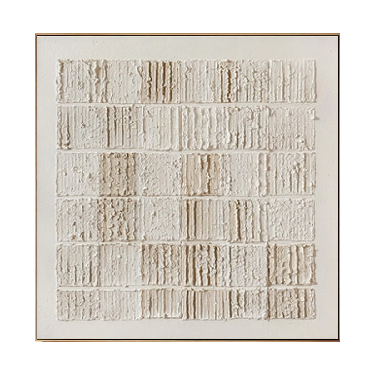 Linen Grid Ivory Texture Painting