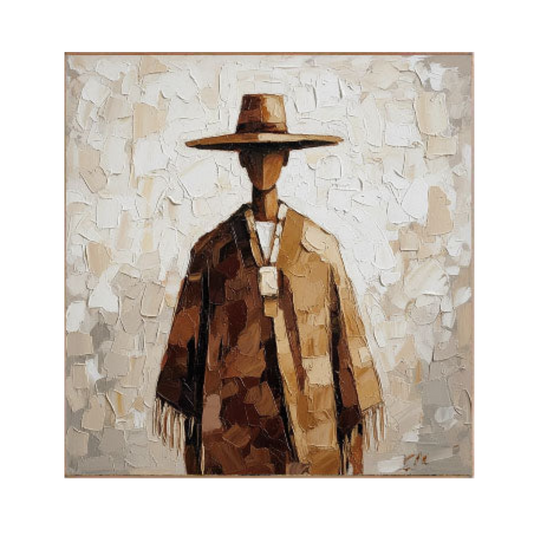 Cultural Nomad – Textured Folk Figure Art Painting