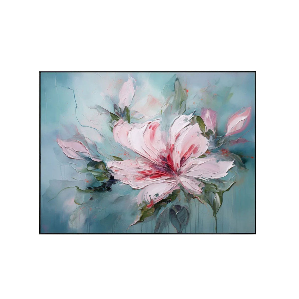 Azure Petal Blush Abstract Painting