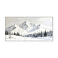Silent Peaks – White Textured Snow Mountain Painting