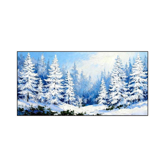 Silent Snowfall Pine Forest Painting