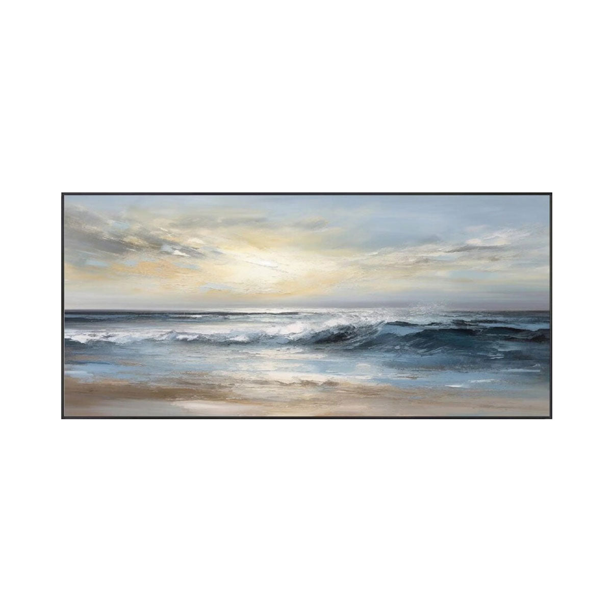 Calm Horizon Blue Seascape Painting