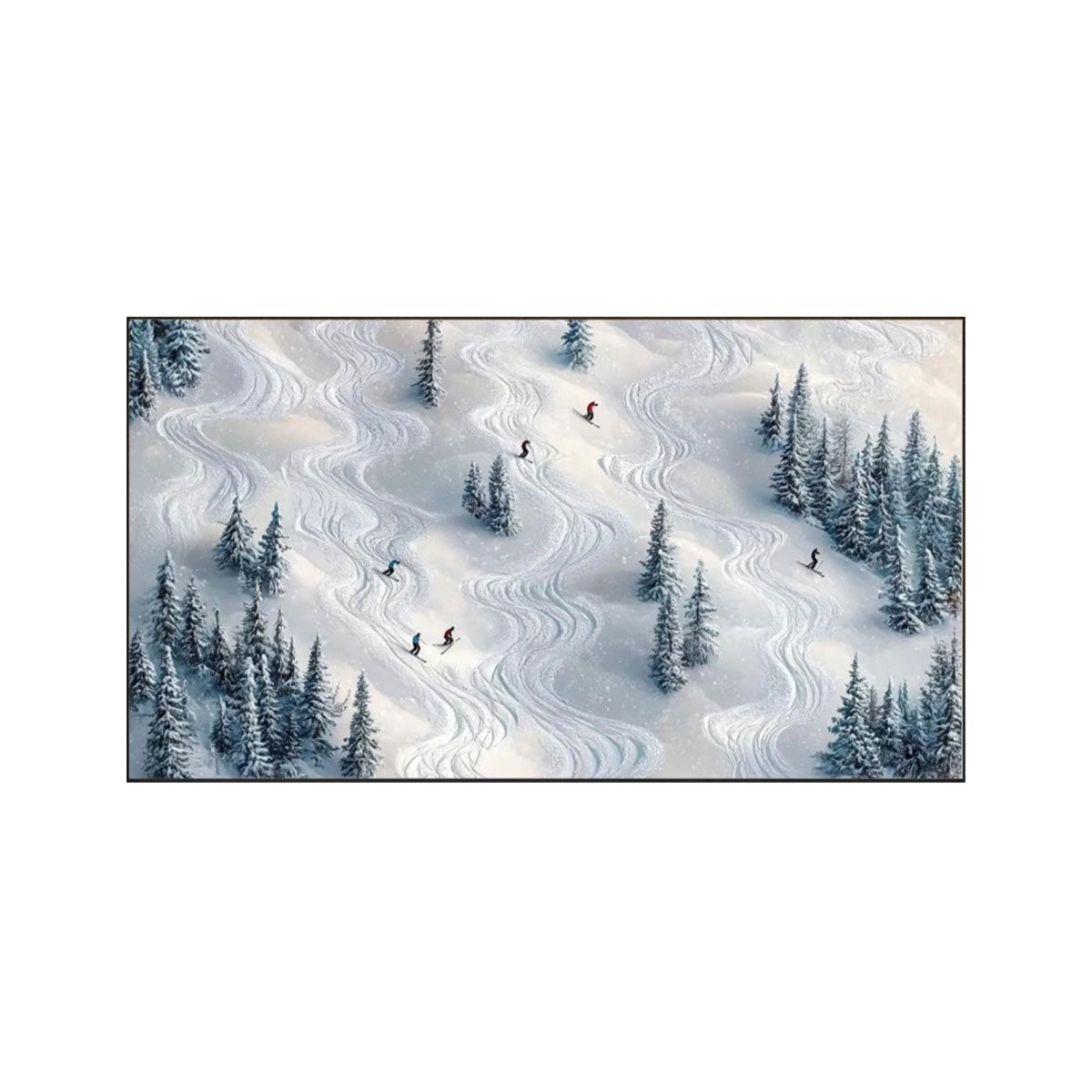 Snow Trail Rhythm – Winter Ski Landscape Painting