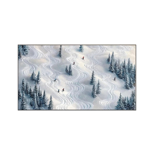 Snow Trail Rhythm – Winter Ski Landscape Painting