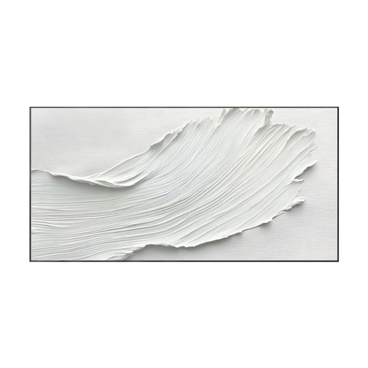 Silent Wave White Textured Abstract Painting