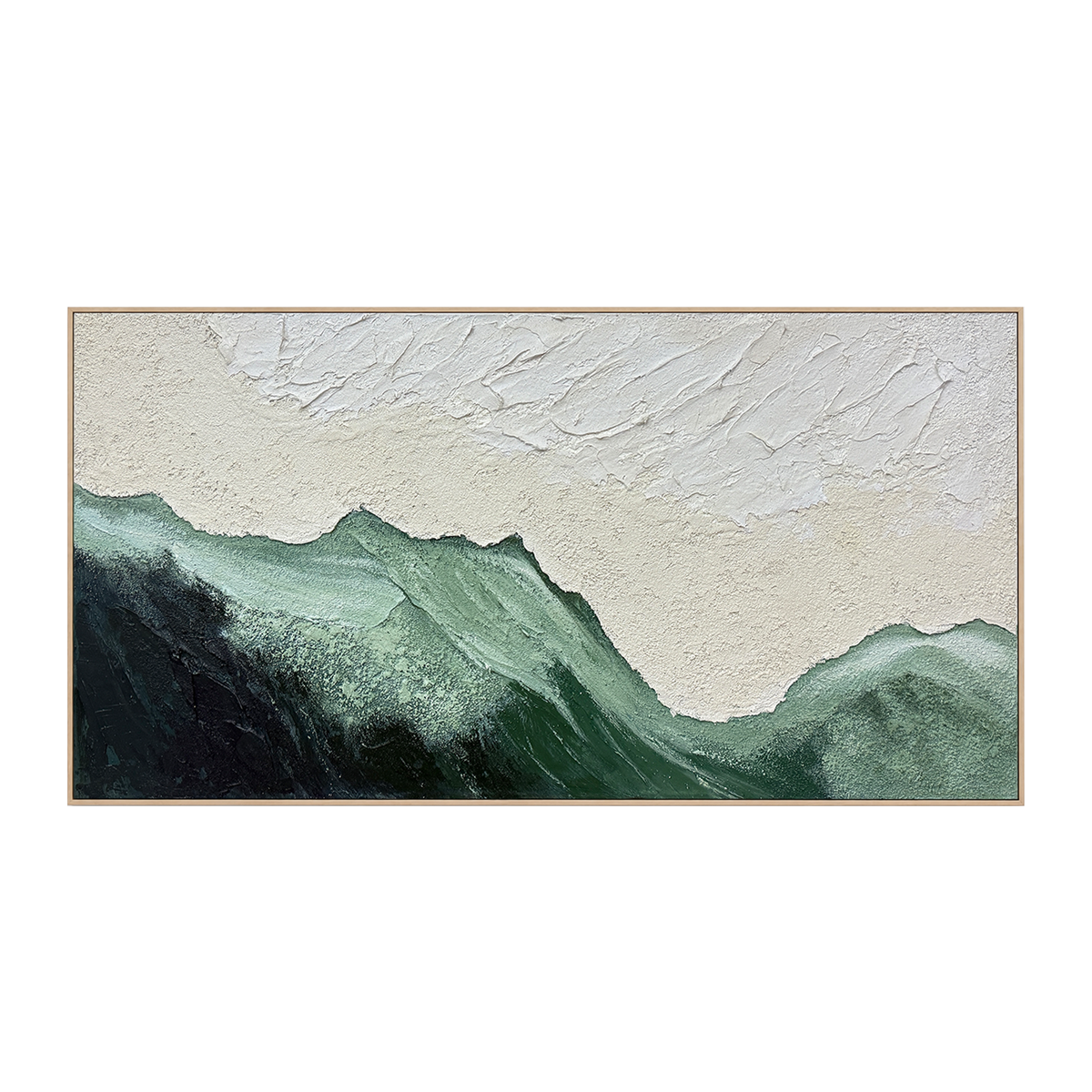 Mist Valley Textured Green Abstract Painting