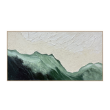 Mist Valley Textured Green Abstract Painting