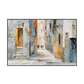 Textured Mediterranean Cityscape Painting
