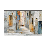 Textured Mediterranean Cityscape Painting
