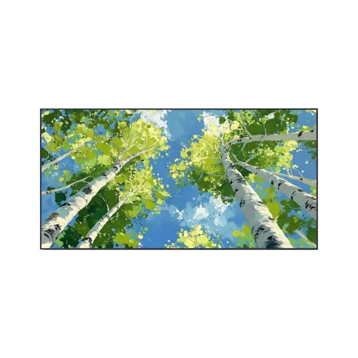 Skyward Birch Canopy Landscape Painting