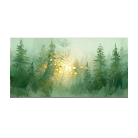 Misty Forest Sunlight – Nature Landscape Painting