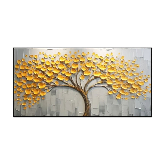 Golden Canopy Tree Textured Painting
