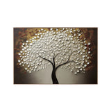 Silver Bloom Tree Textured Abstract Painting