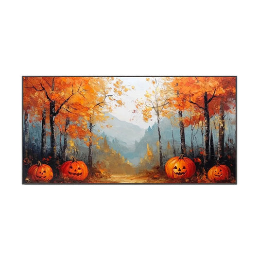 Pumpkin Glow Autumn Forest Painting