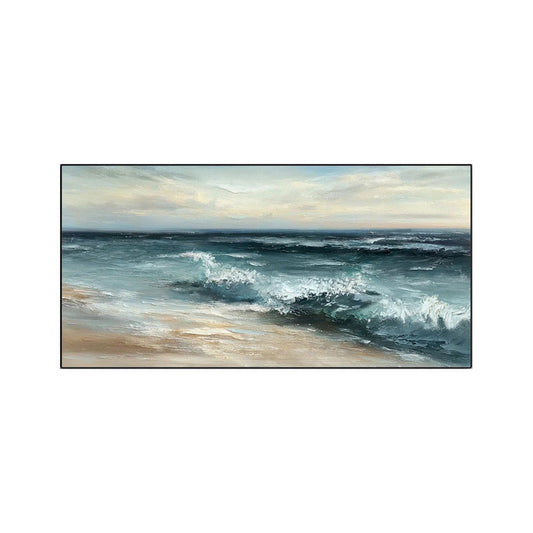 Breaking Blue Tides Coastal Seascape Painting