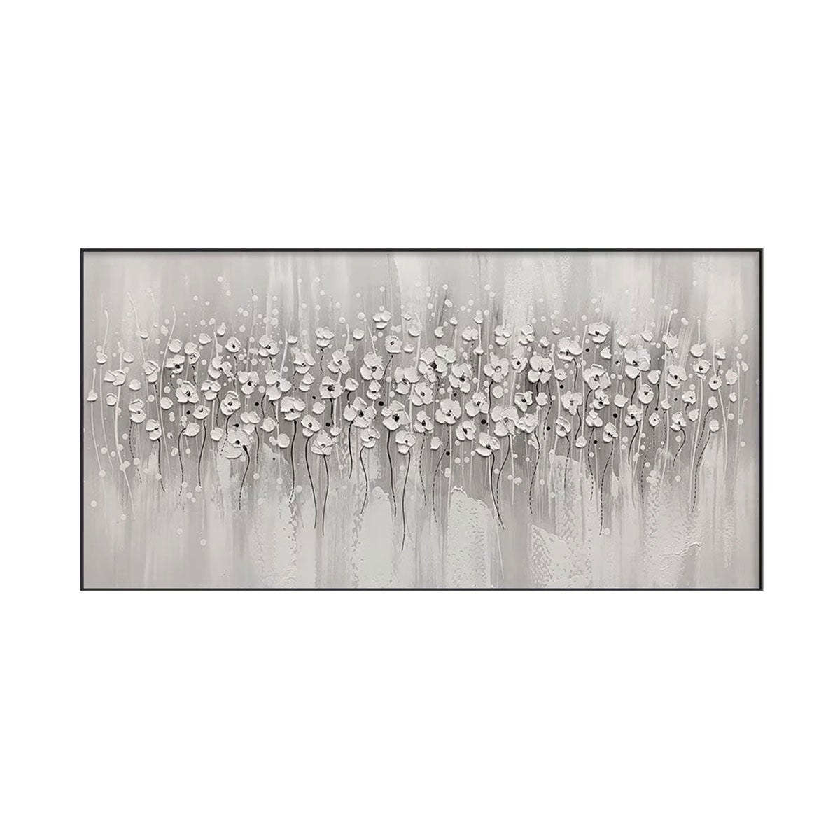 Whispering Meadow White Abstract Painting