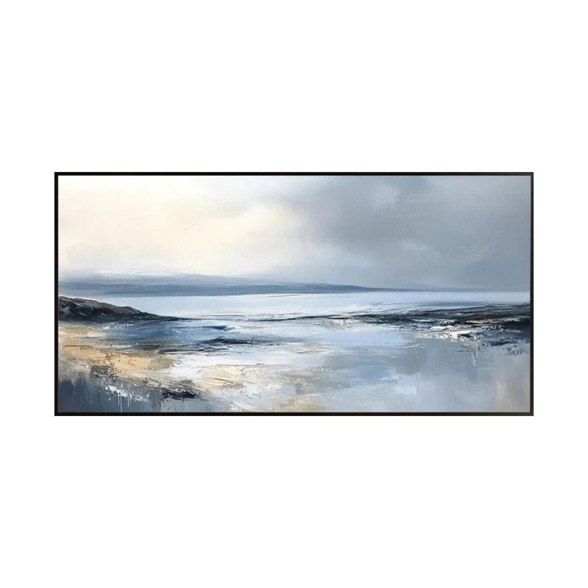 Calm Horizon Blue Seascape Painting