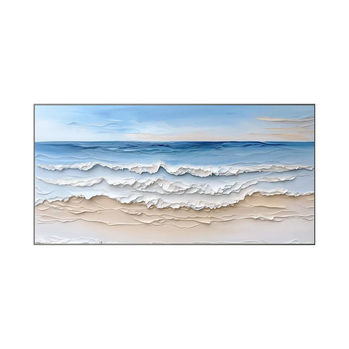 Calm Horizon Blue Seascape Painting