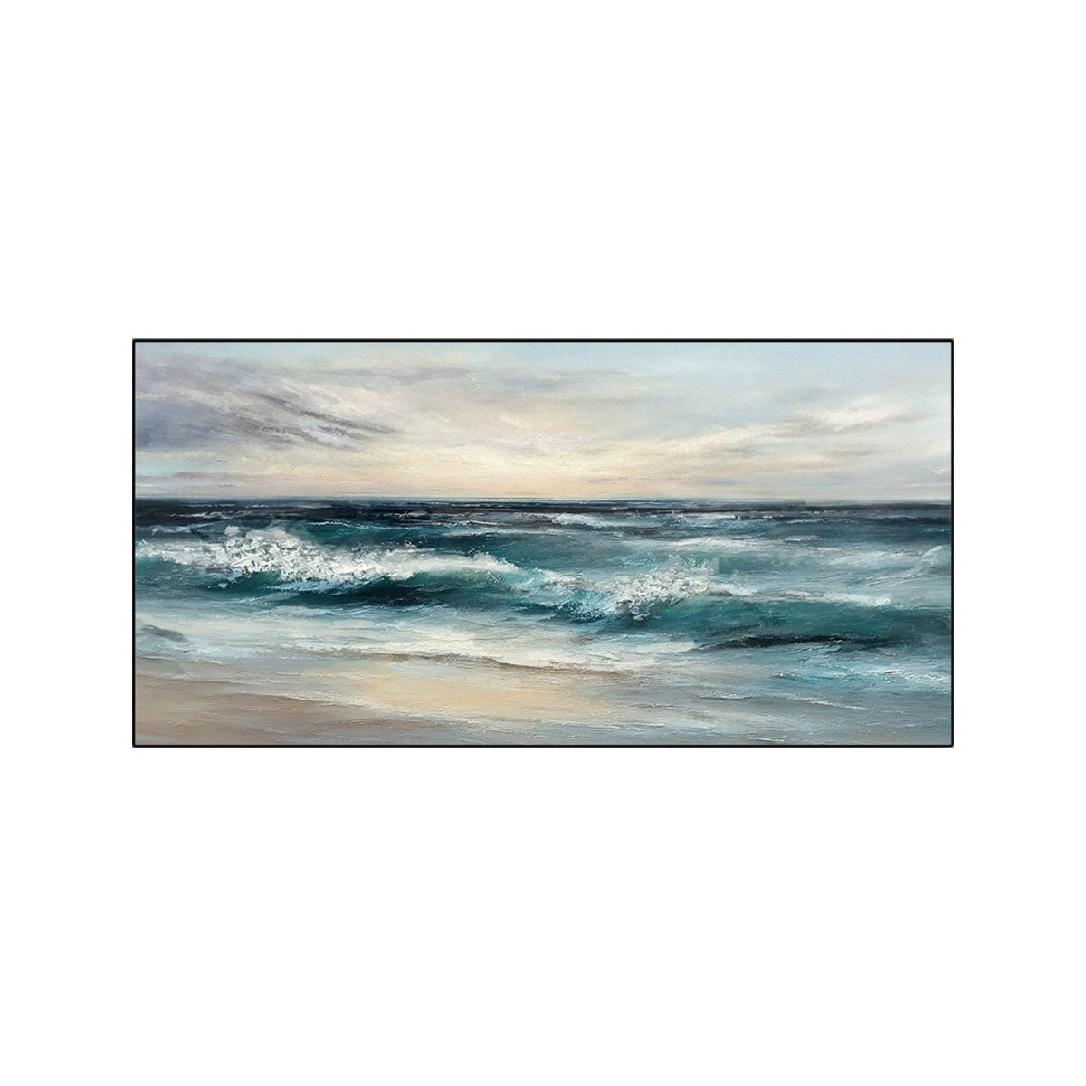 Azure Drift Coastal Seascape Painting