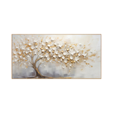 Golden Blossom Tree Impasto Canvas Art