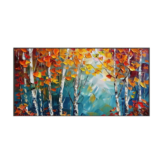 Amber Whisper Birch Forest Painting