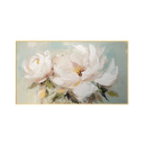 Ivory Whisper White Floral Abstract Painting