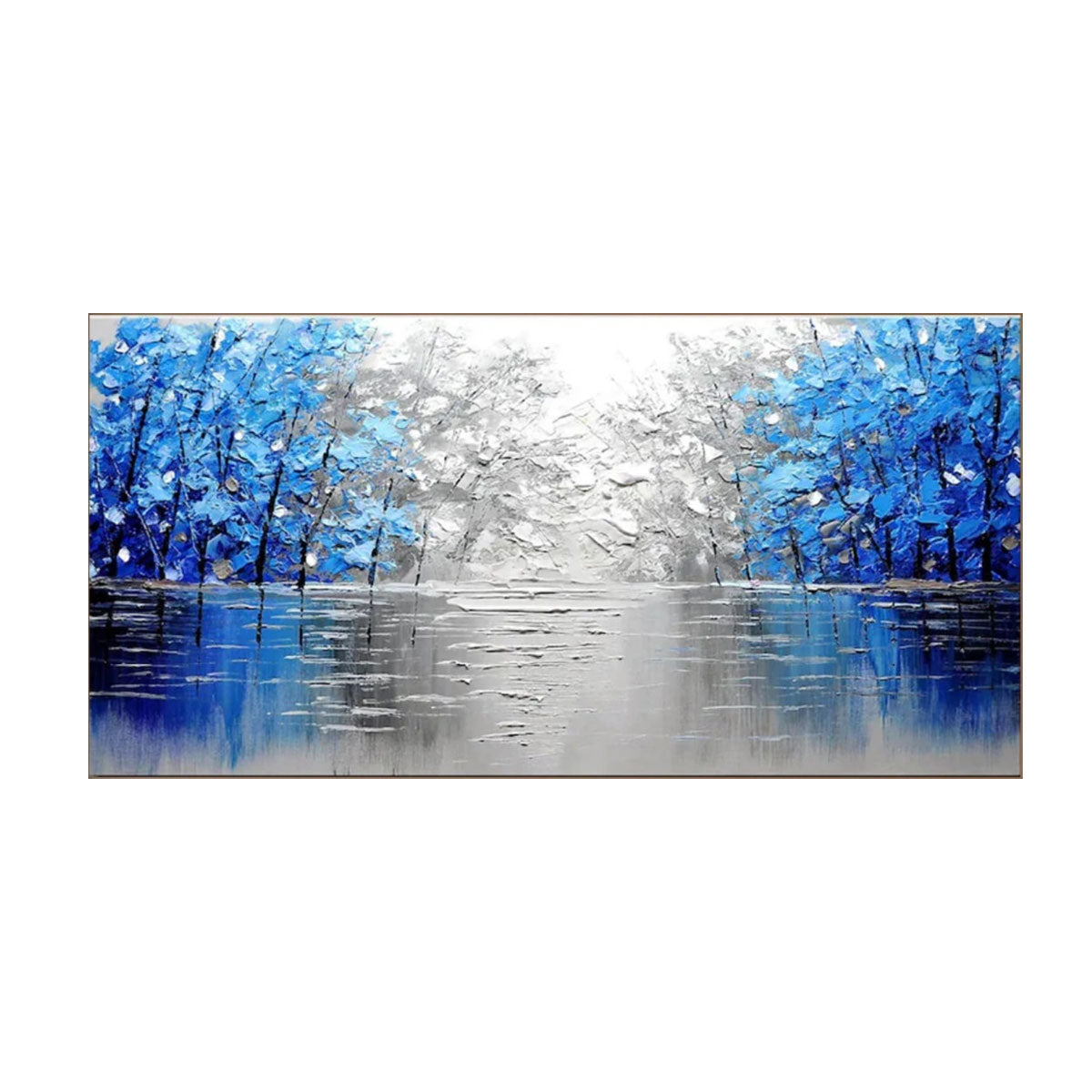 Azure Stillness Lake Abstract Painting